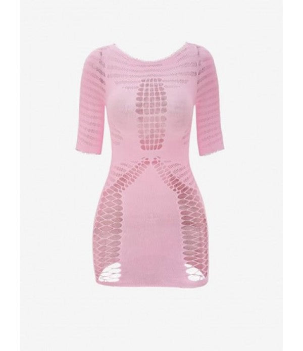 Hollow Out See Thru Mini Bodycon Dress